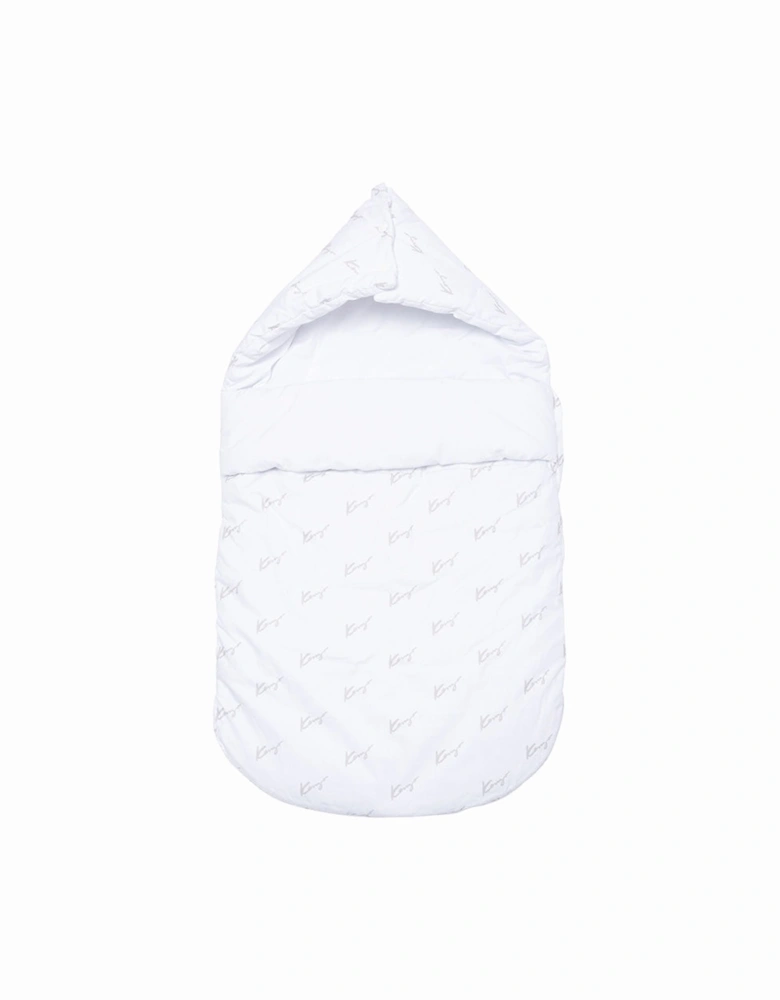 Kids Logo Sleeping Bag White