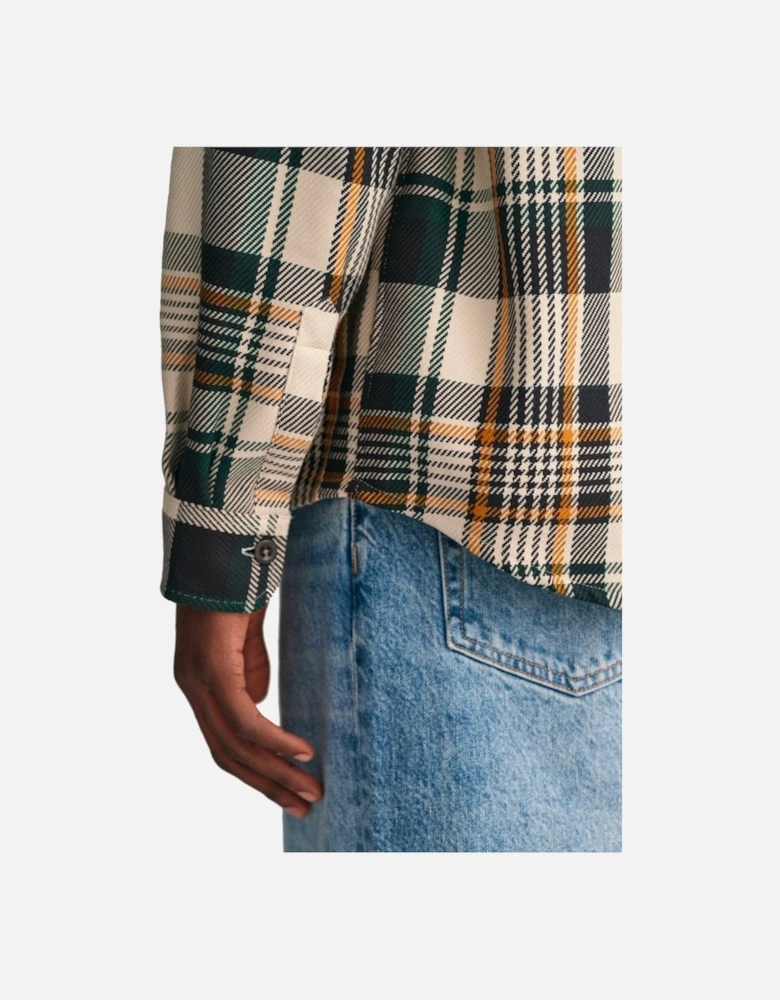 Heavy Twill Check Overshirt Putty