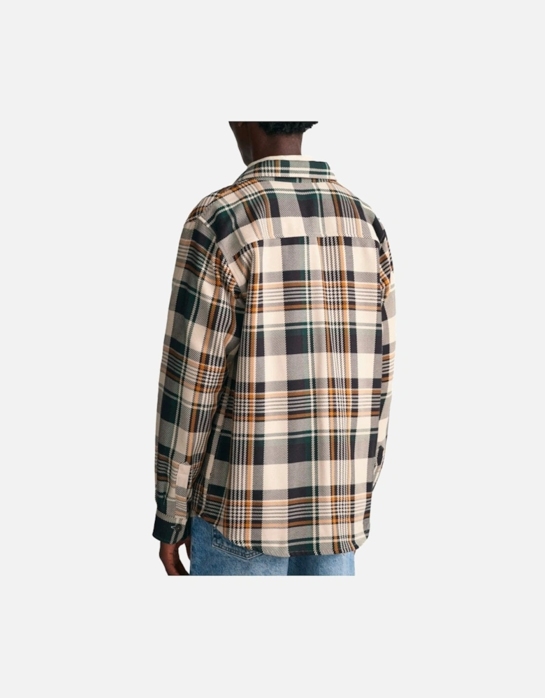 Heavy Twill Check Overshirt Putty