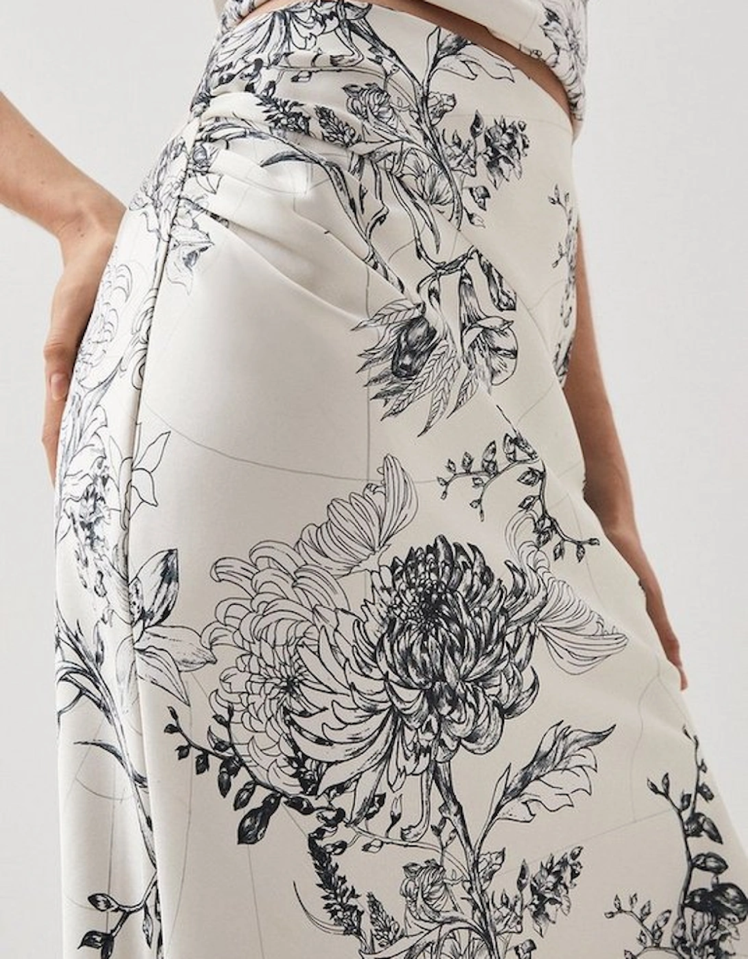 Floral Premium Satin Maxi Skirt