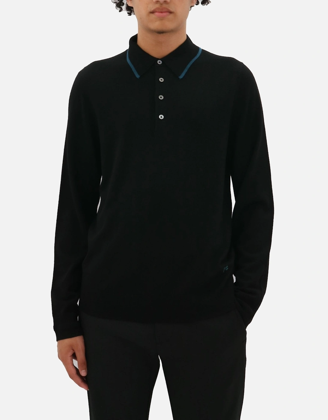 Tipped Collar Black Polo Collar Knit, 5 of 4