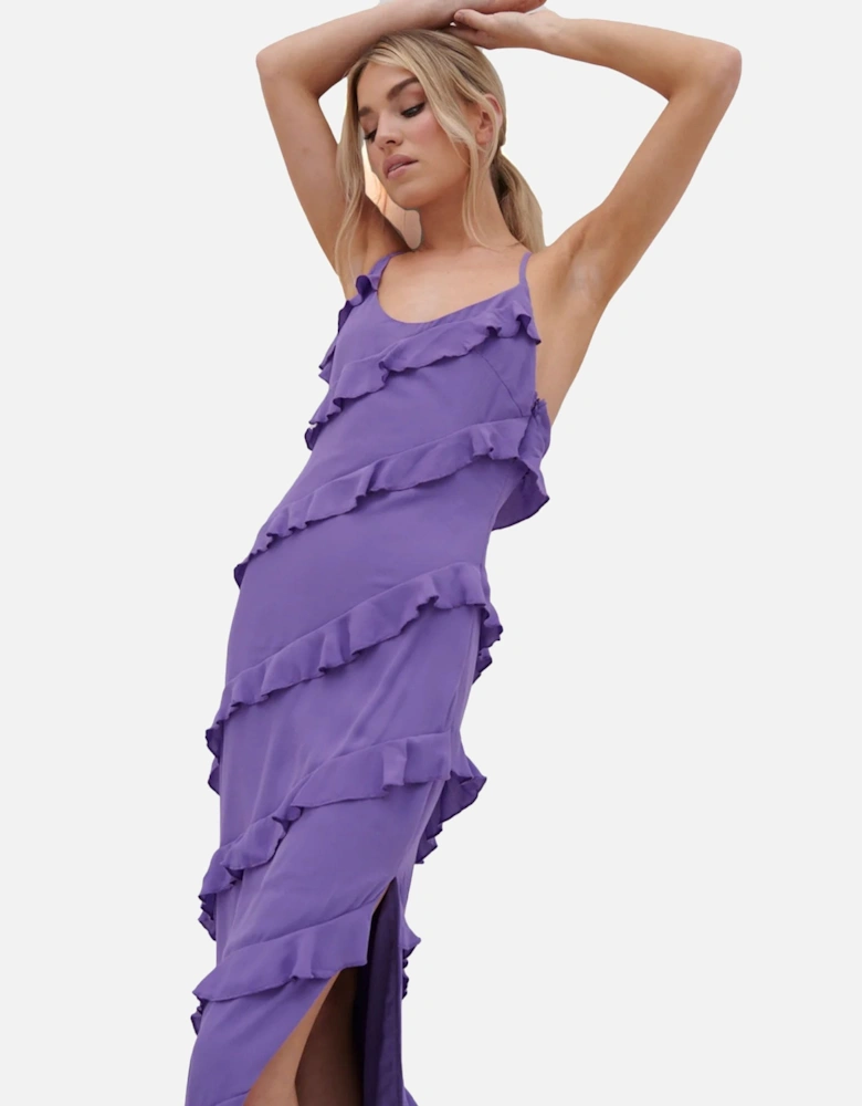 Ainsley Zebra Print Purple Maxi Dress