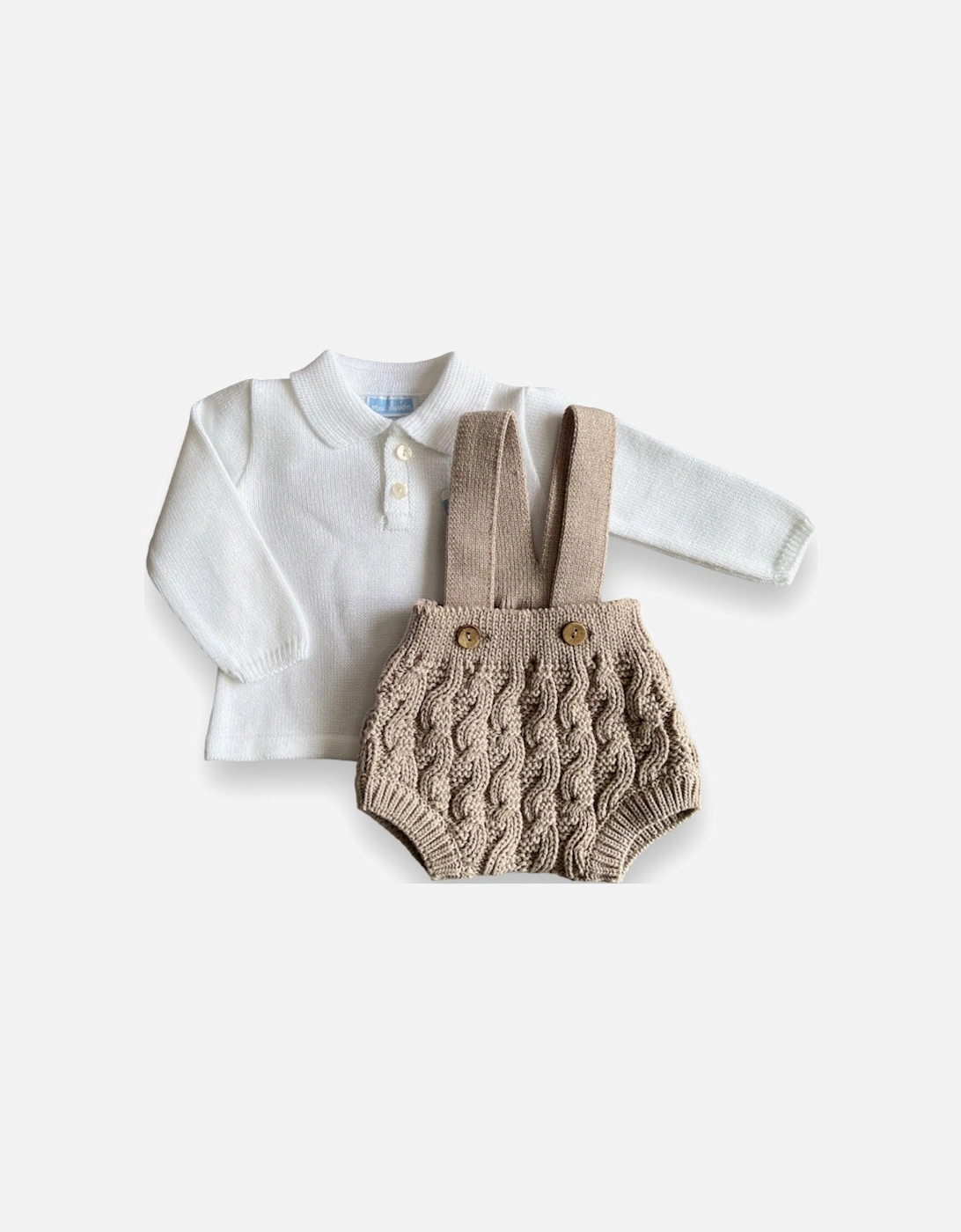 Tan Knitted Dungaree Set, 6 of 5