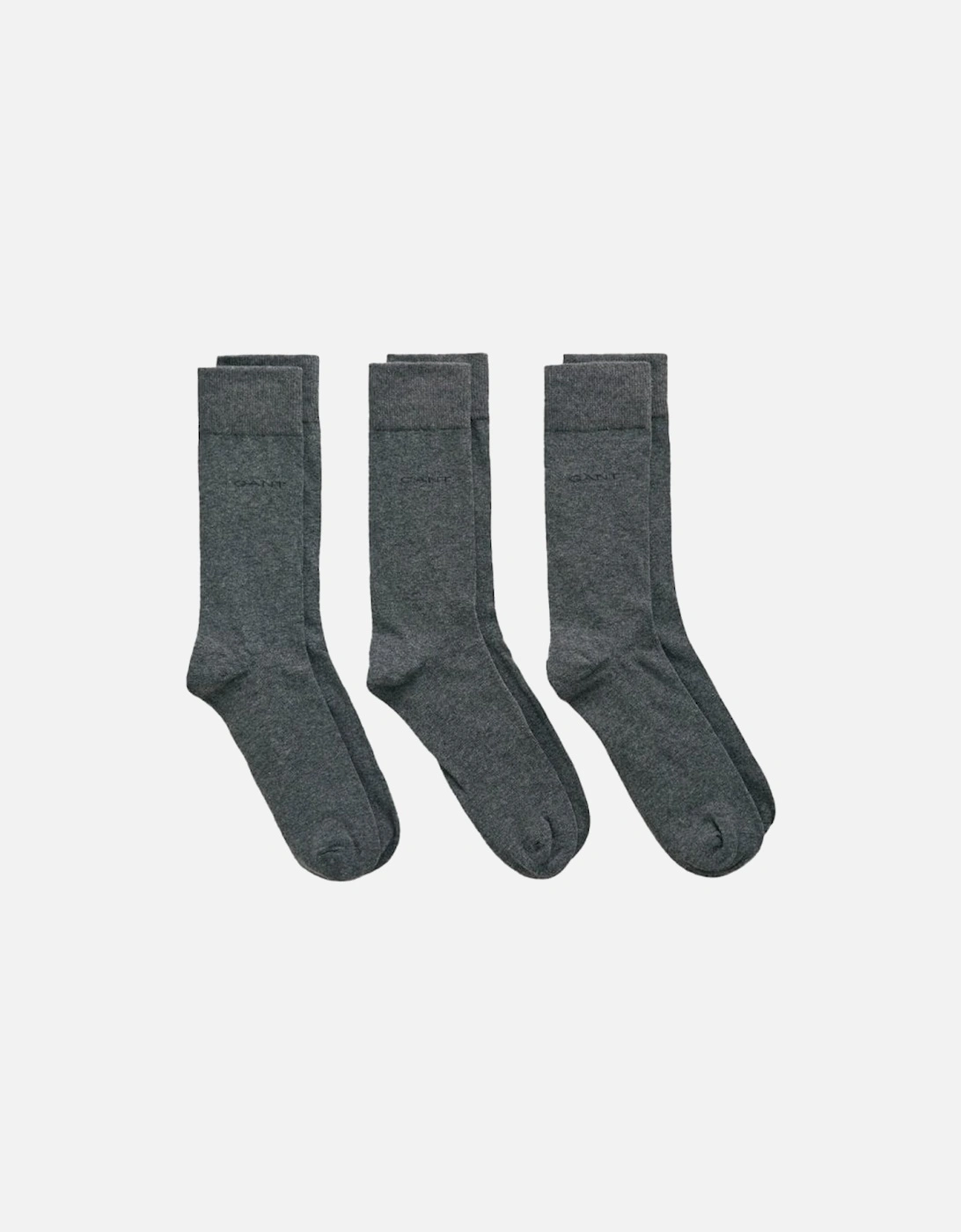 Soft Cotton Socks 3 Pack Charcoal Melange, 2 of 1