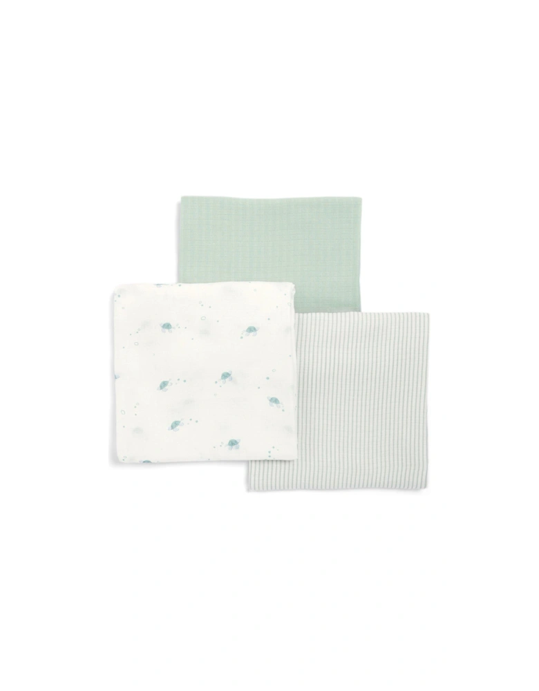 Large Turtle Muslin Squares - 3 Pack