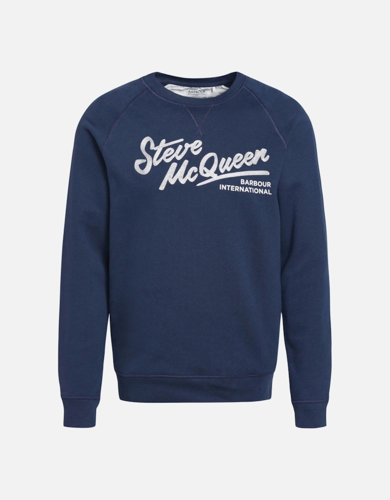 Barrbour Steve Mcqueen Frankie Crew Neck Sweatshirt Oxford Navy