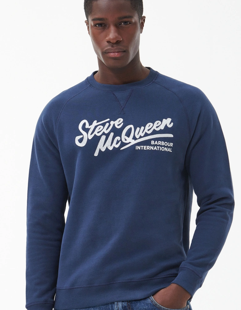 Barrbour Steve Mcqueen Frankie Crew Neck Sweatshirt Oxford Navy