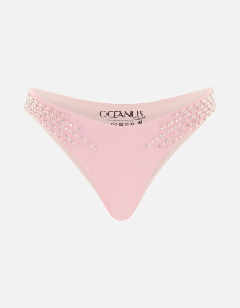 Ophelia Crystal Summer Bikini Bottoms Pink