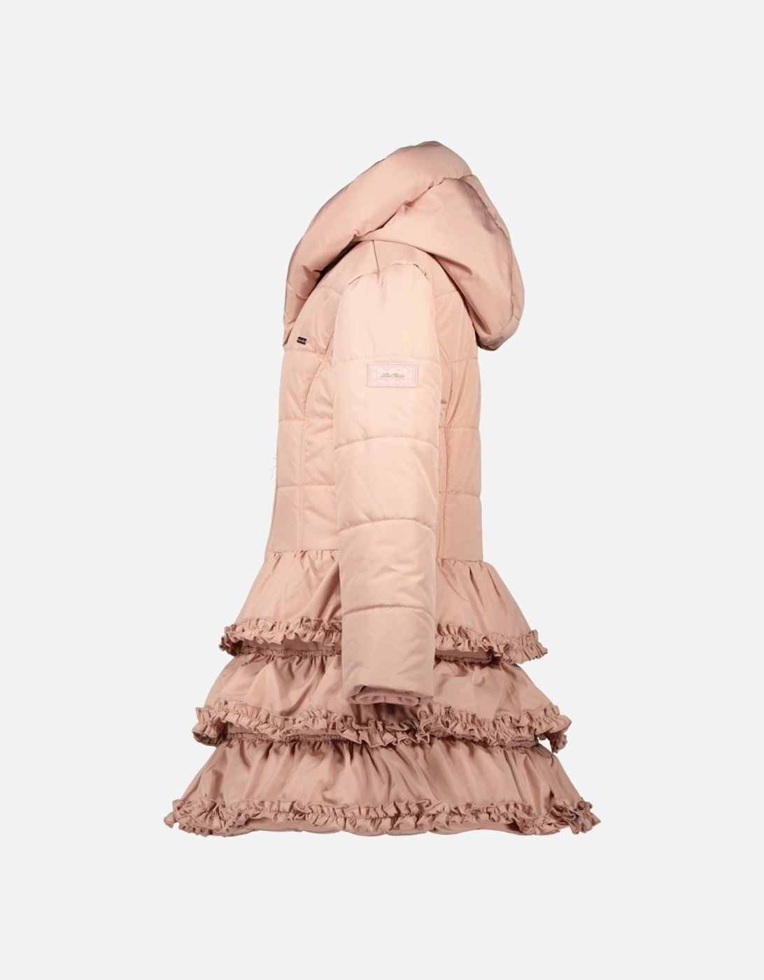 Dusty Pink Ruffle Puffer Coat