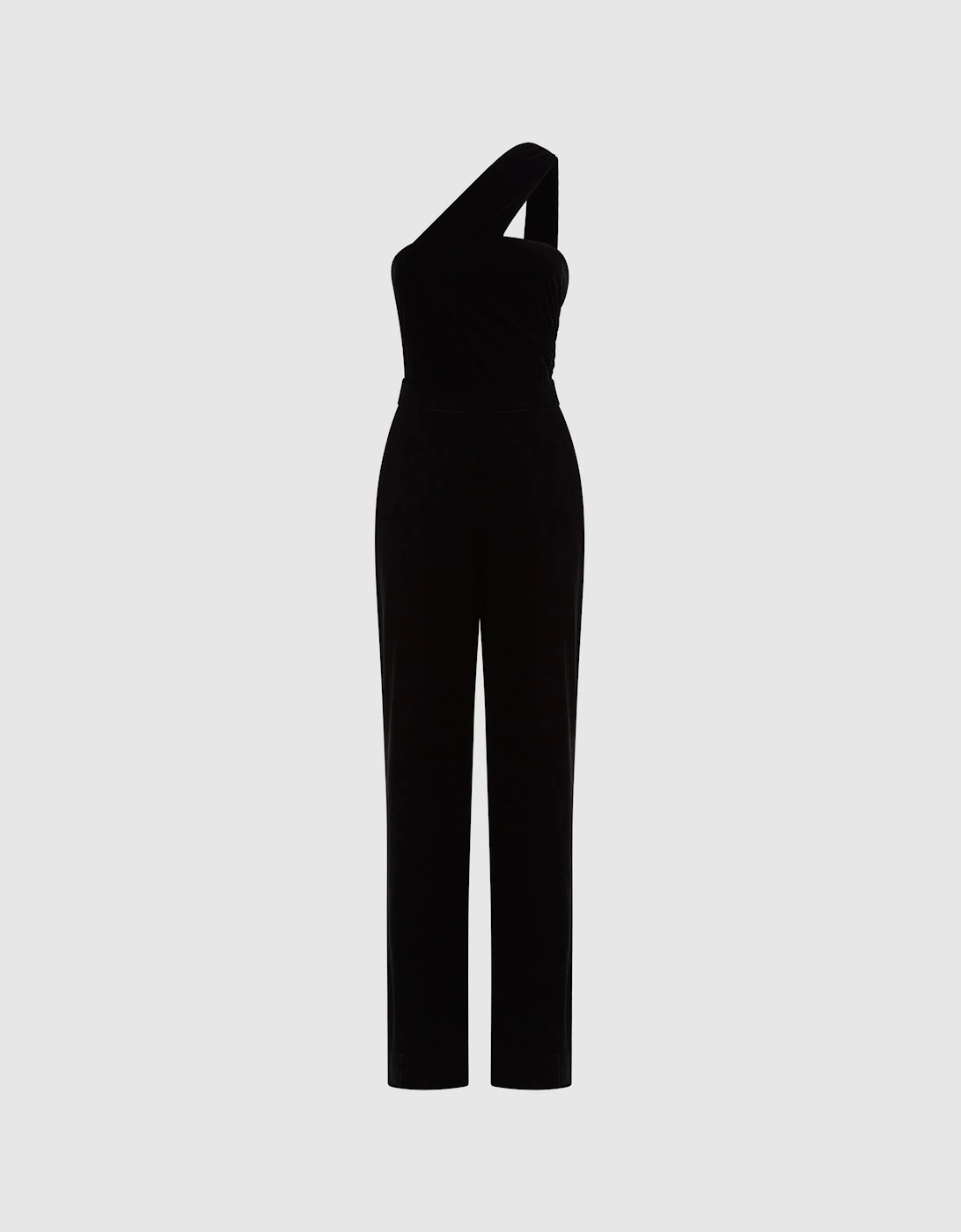 Velvet One-Shoulder Jumpsuit, 2 of 1