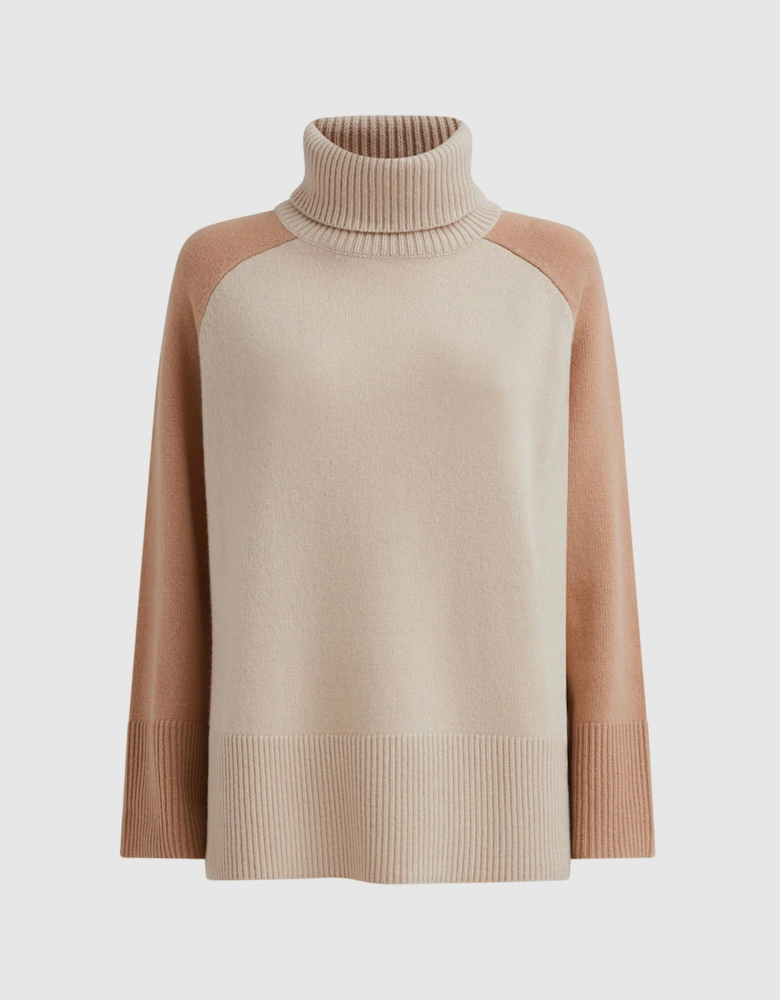 Relaxed Wool-Cashmere Blend Roll Neck Jumper
