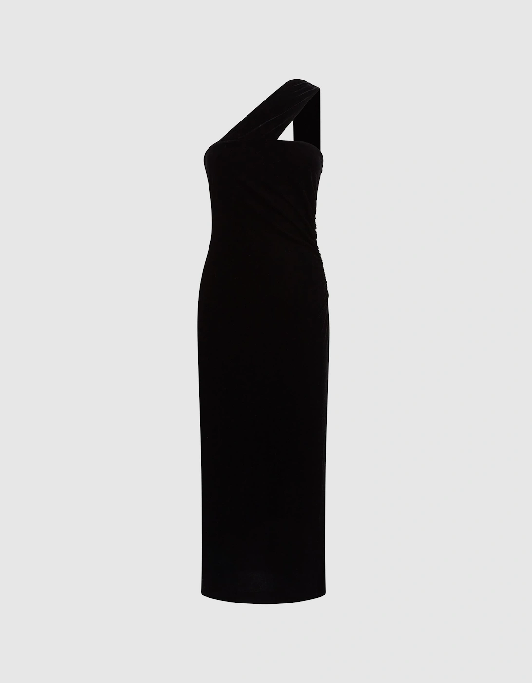 Velvet One-Shoulder Midi Dress, 2 of 1