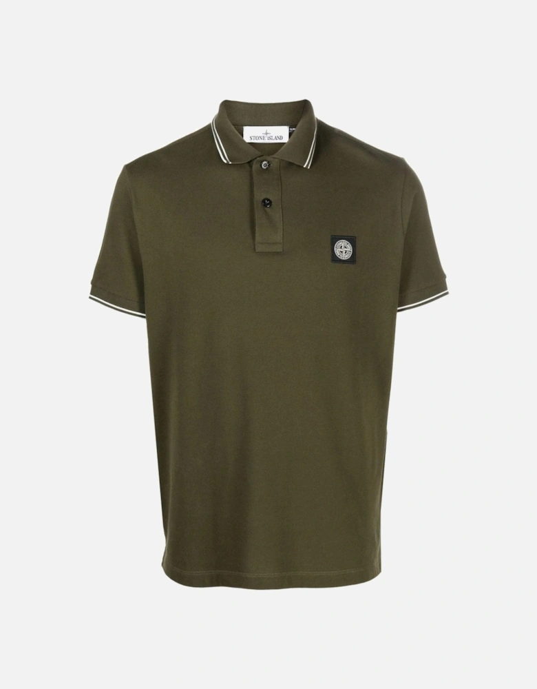 Patch Logo Cotton Polo Shirt Green