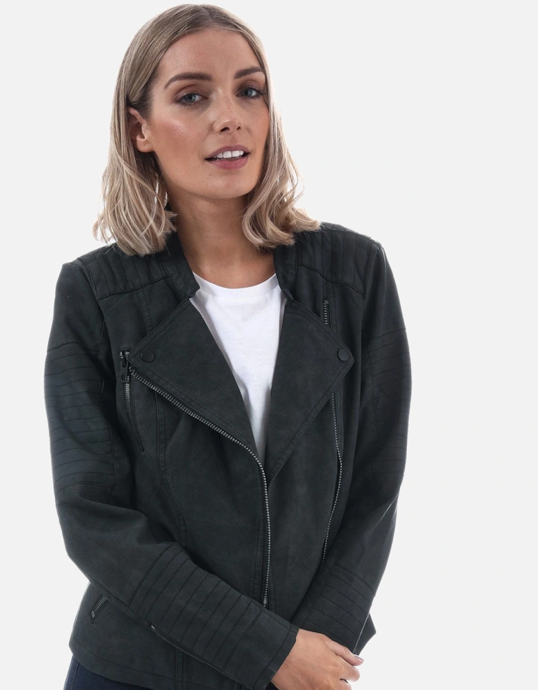 Womens Ava Faux Leather Jacket