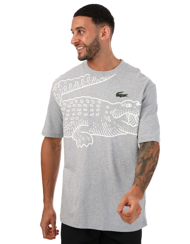 Mens Large Croc Print T-Shirt