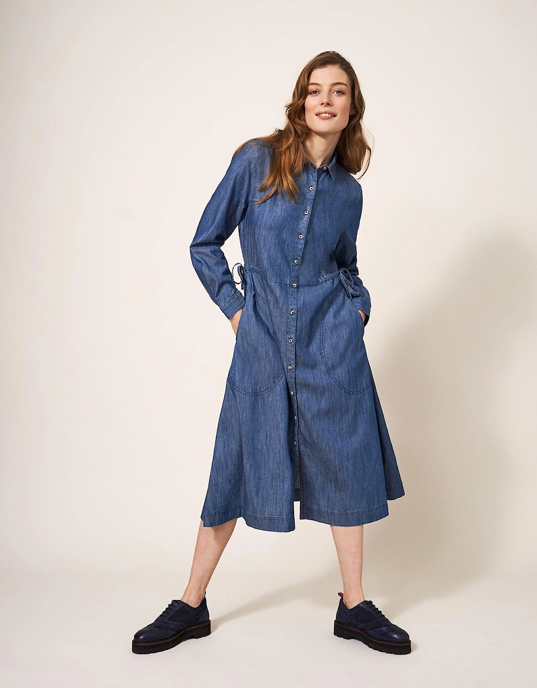 Jade Denim Shirt Dress - Blue, 7 of 6