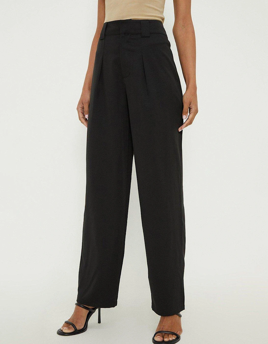 Pleated Front Straight Leg Trouser - Black, 5 of 4