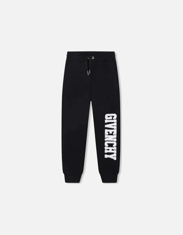 Kids Vertical Logo Joggers Black