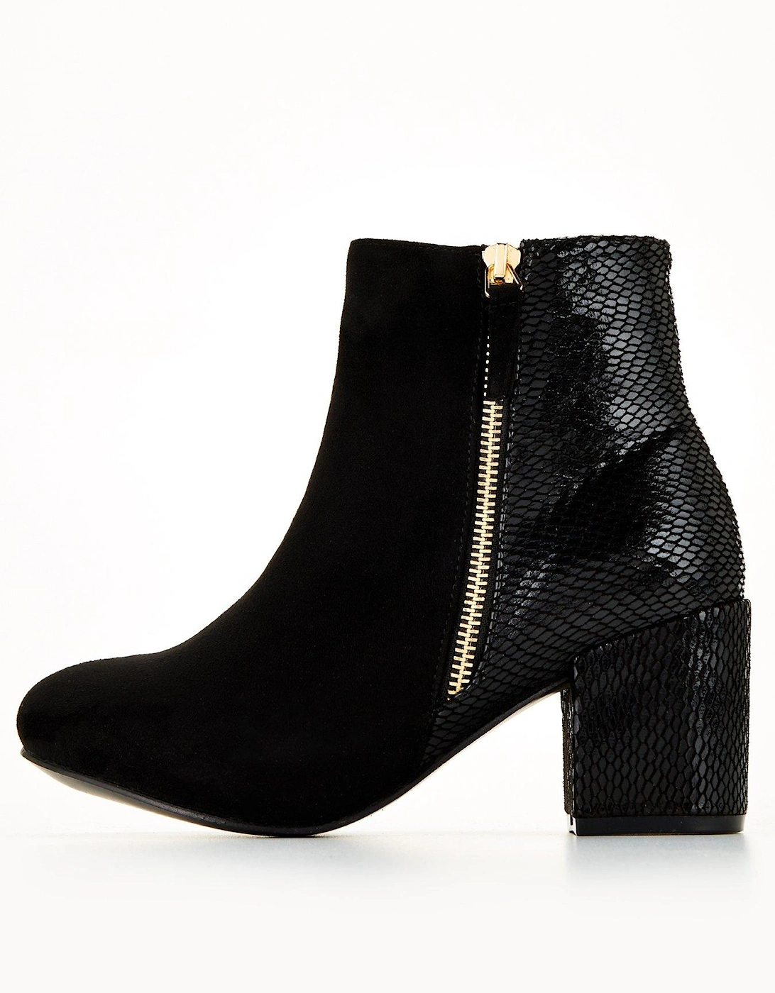 Extra Wide Fit Block Heel Ankle Boot - Black, 7 of 6