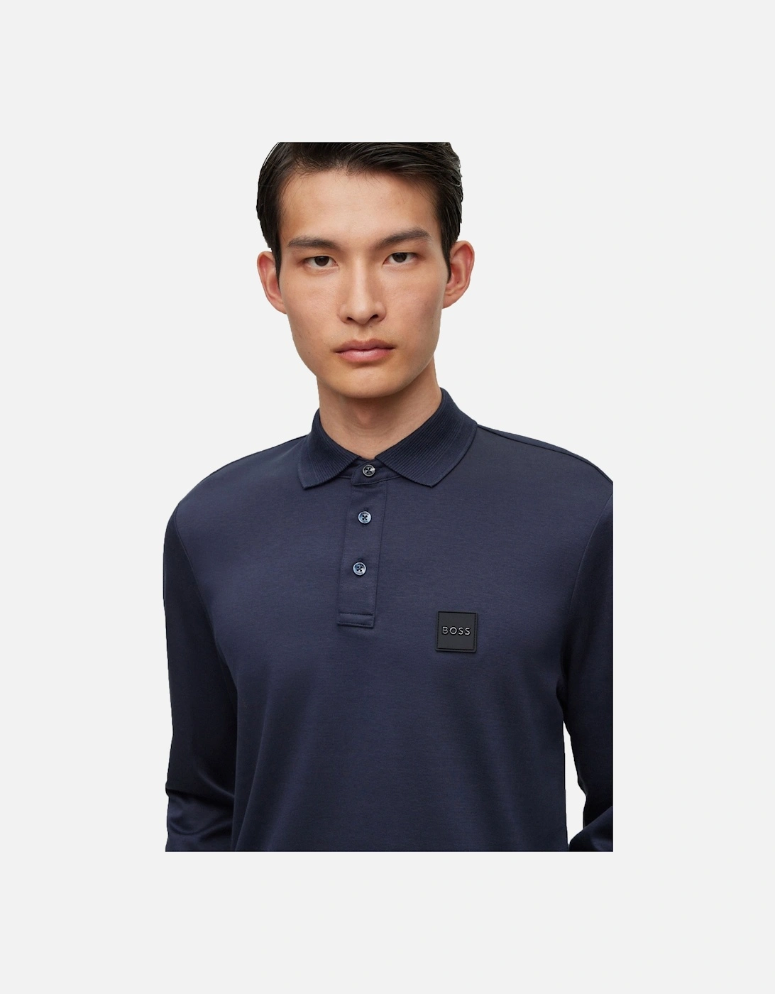 Boss Pado 08 Long Sleeved Polo Shirt Dark Blue