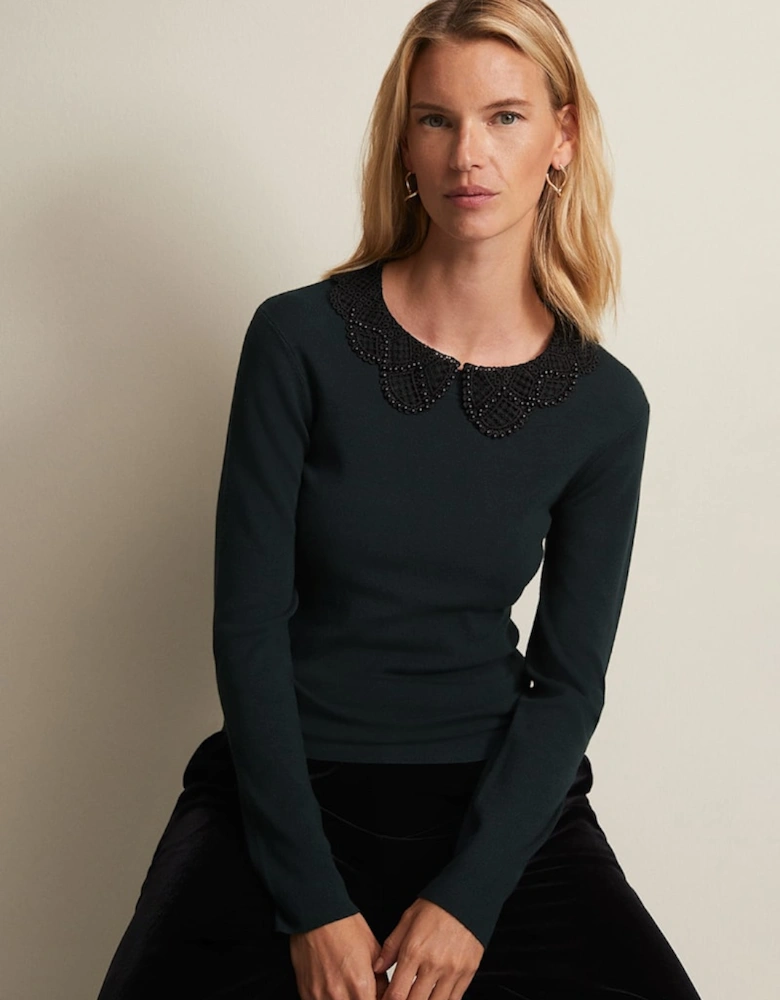 Evelyn Green Fine Knit Top