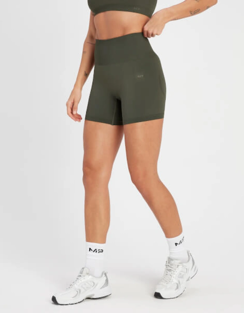 Women's Rest Day Seamless Booty Short - Taupe Green