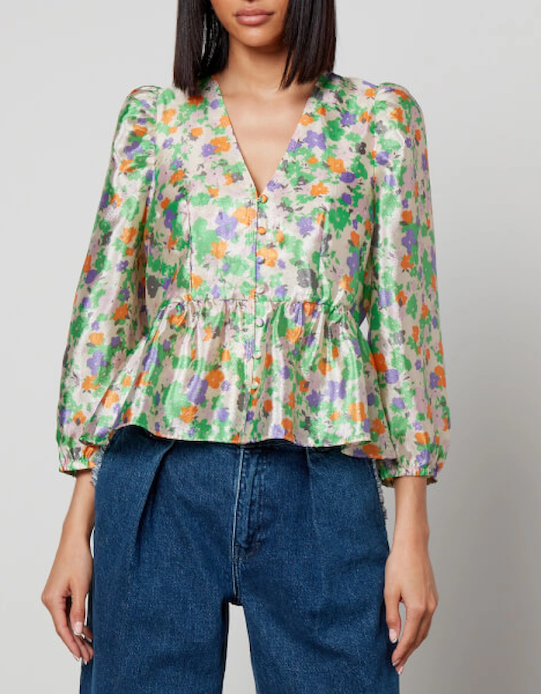 Mallow Floral-Print Satin Top, 2 of 1