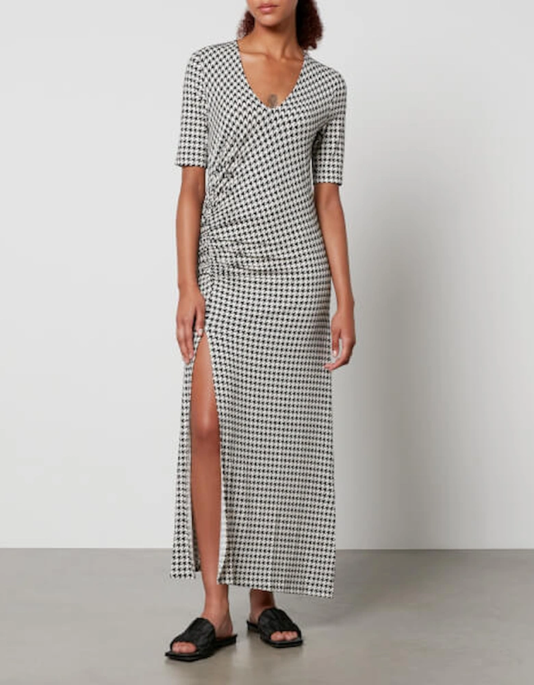 Jeannette Houndstooth Jersey Dress