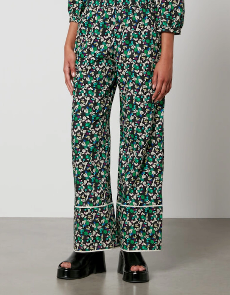 Nala Floral-Print Cotton Trousers