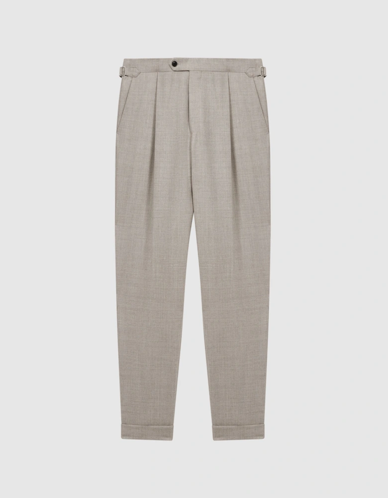 Slim Fit Brushed Wool Trousers