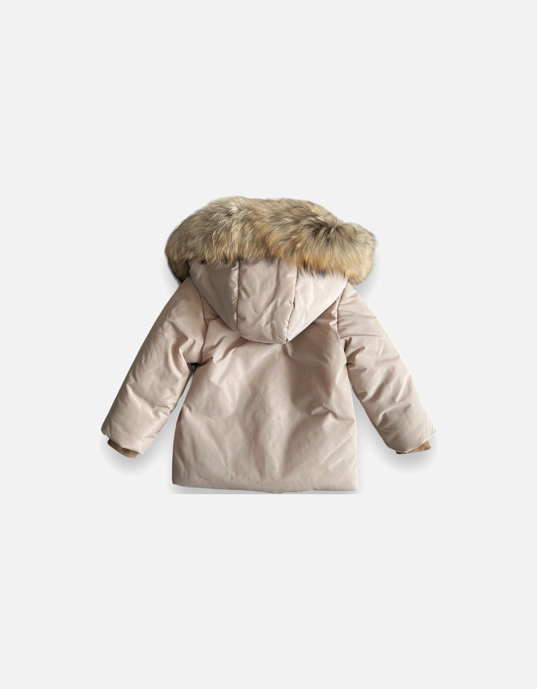 Tan Fur Hooded Padded Coat