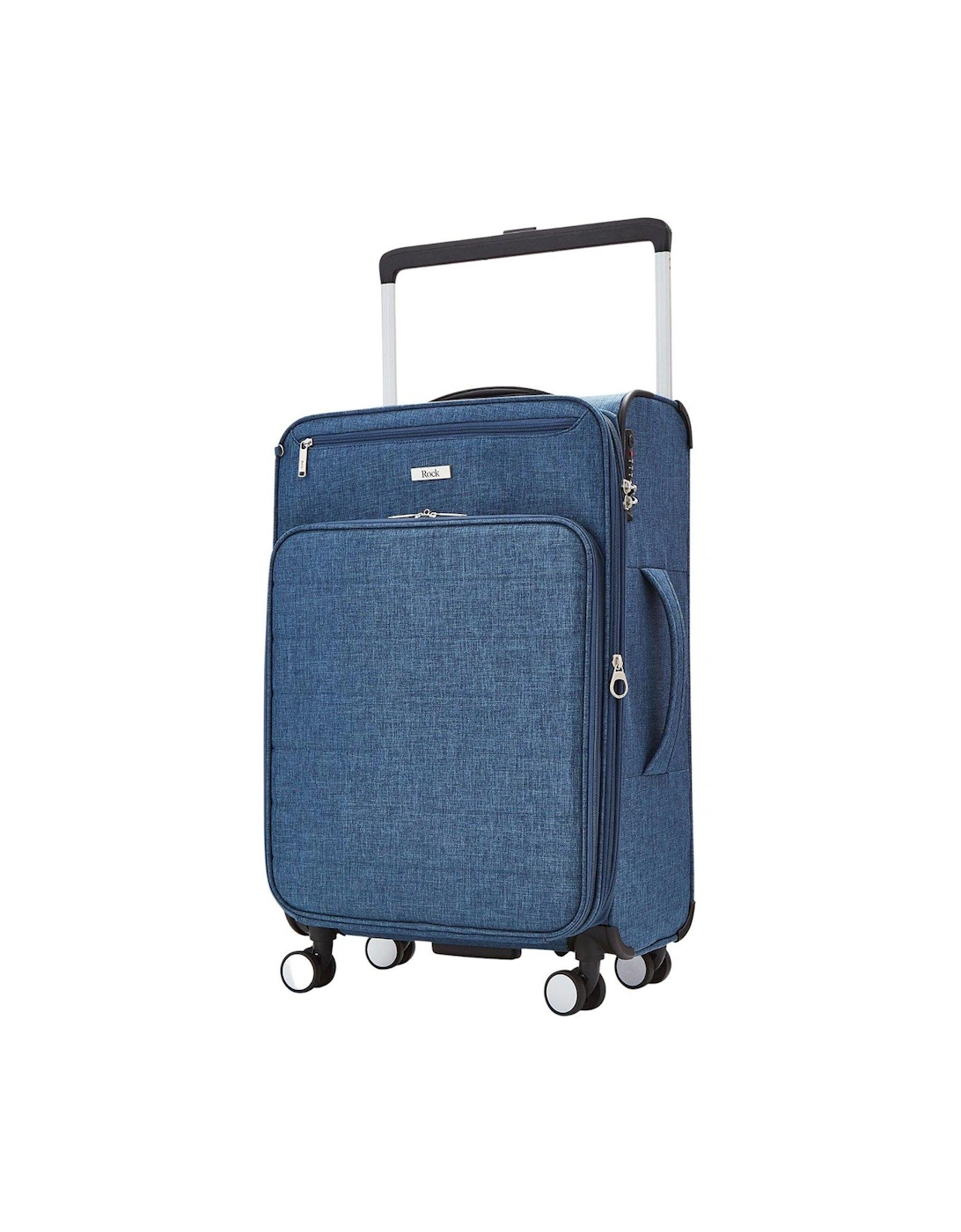 Rocklite DLX 8 Wheel Soft Unique Lightweight Medium Suitcase - Denim Blue, 2 of 1