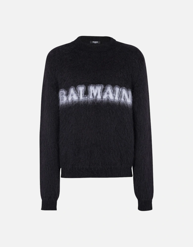 Retro Brushed Mohair Sweater Black