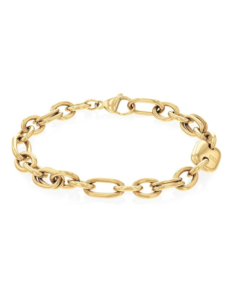women's gold plated link chain bracelet