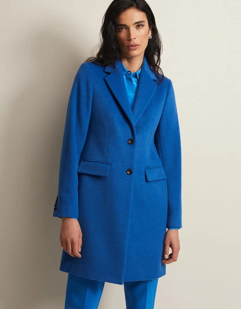 Lydia Blue Wool Smart Coat