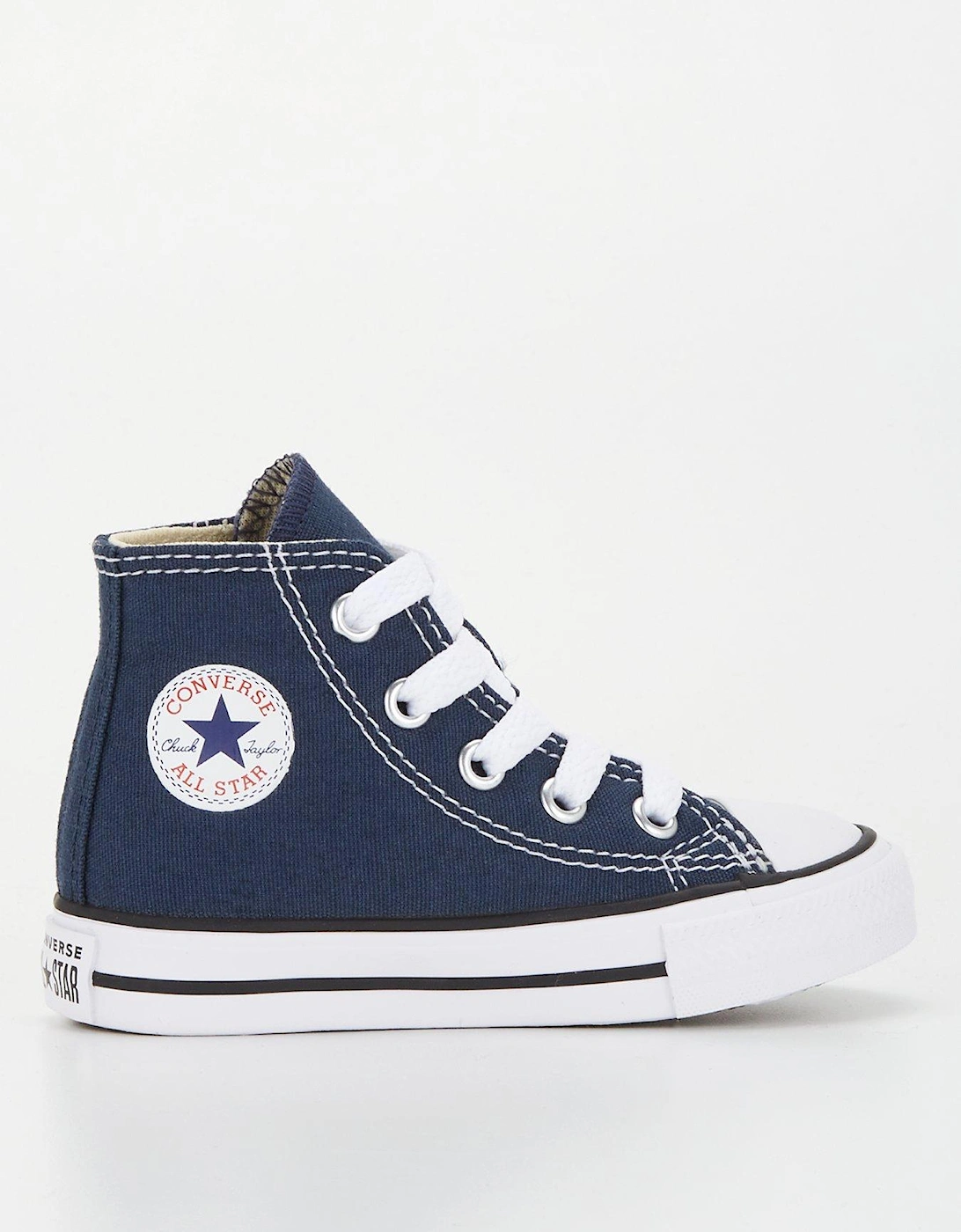 Infant Boys Hi Top Trainers - Navy, 8 of 7