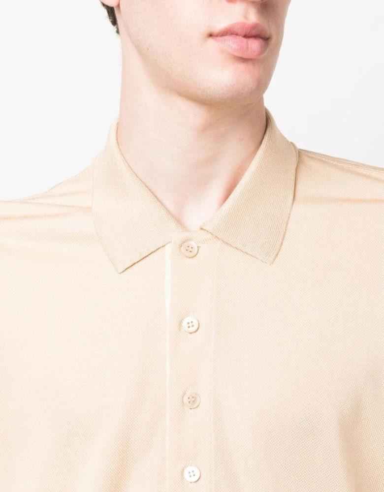 Viscose Piquet LS Polo Shirt Stone