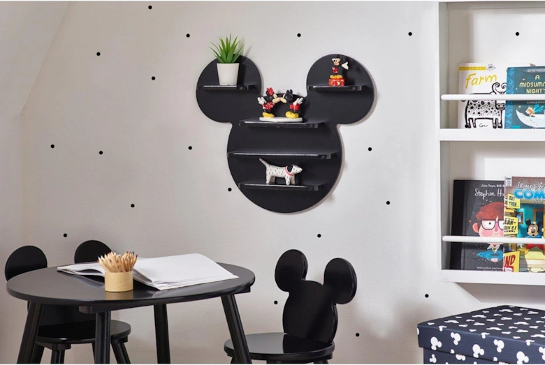 Mickey Mouse Wall Shelf - Black
