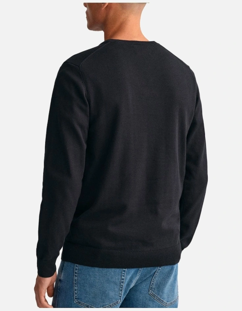 Classic Cotton V Neck Sweater Black