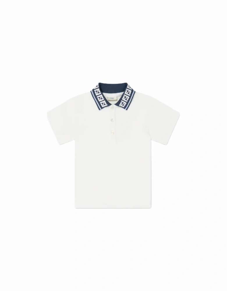 Baby Boys FF Collar Polo White