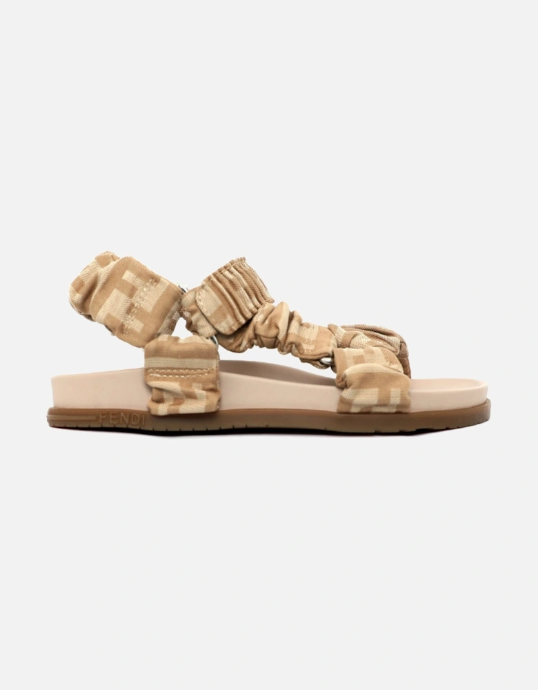 Girls Monogrammed FF Sandals Beige