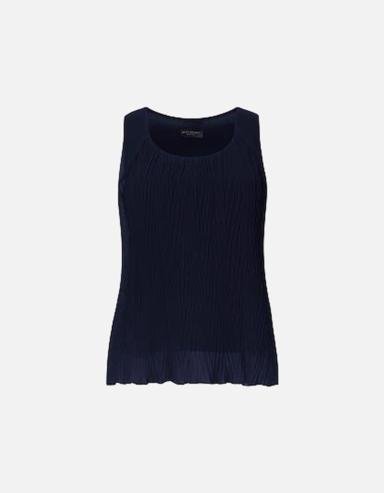 Pleated Vest Navy