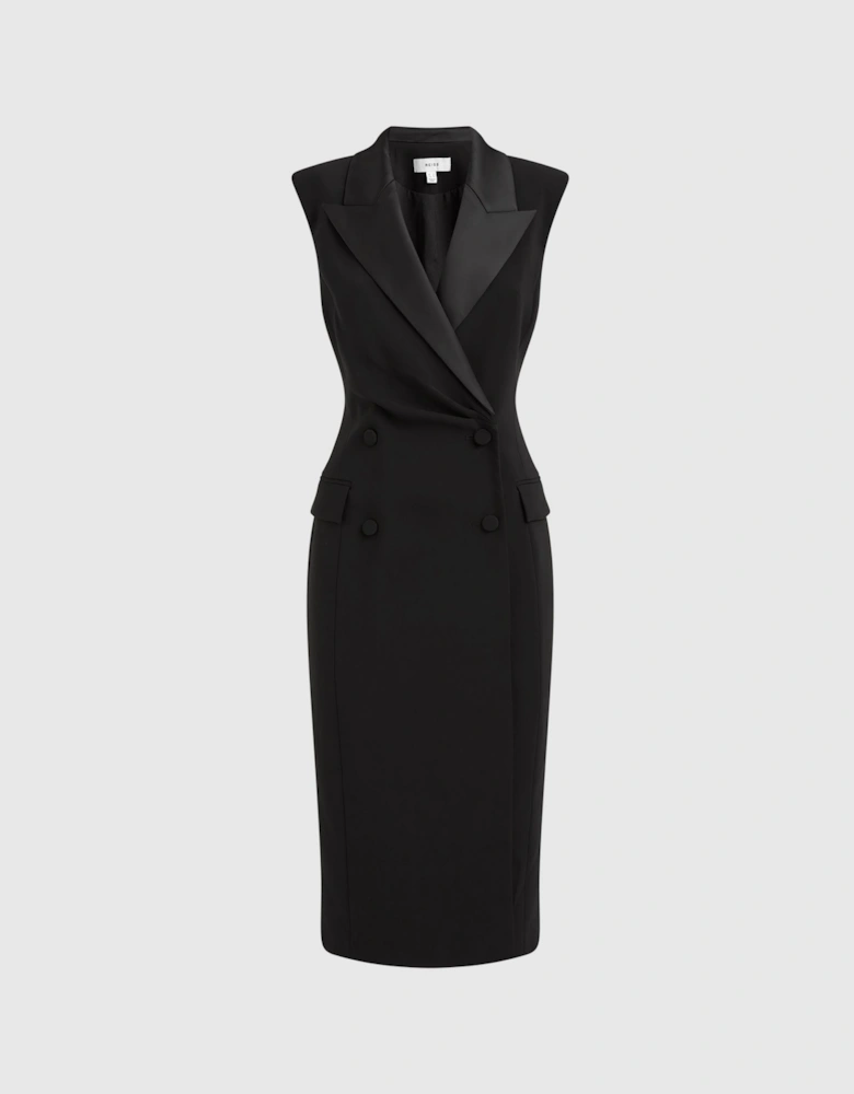 Fitted Double Breasted Midi Dress