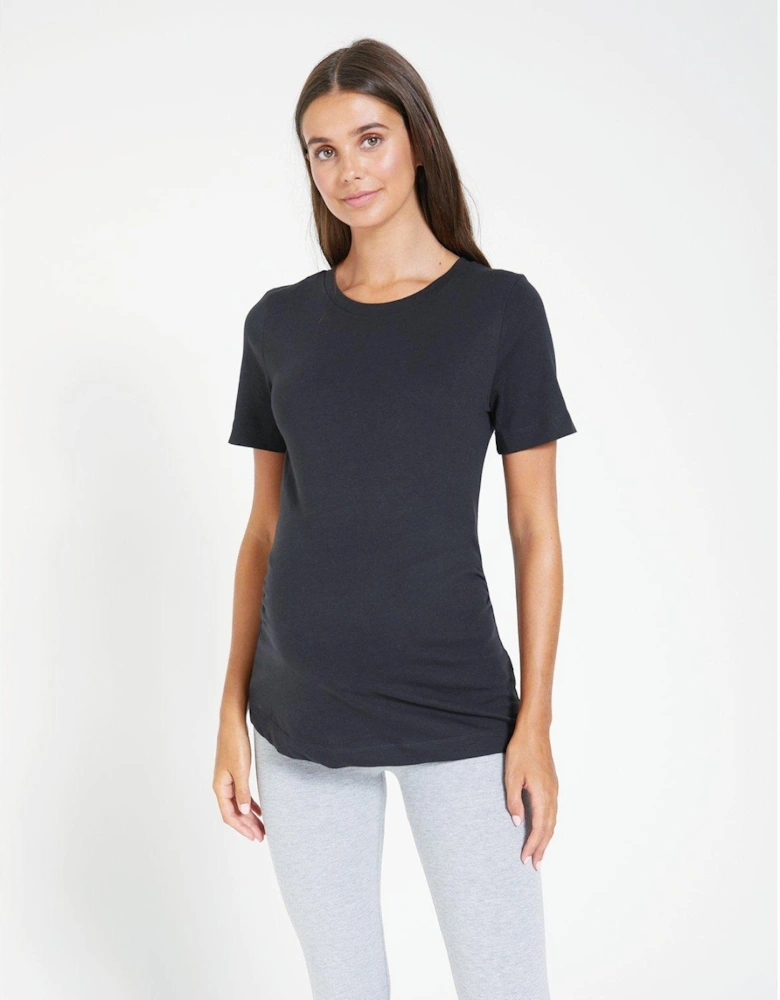 2 Pack Maternity T-Shirts - Black White