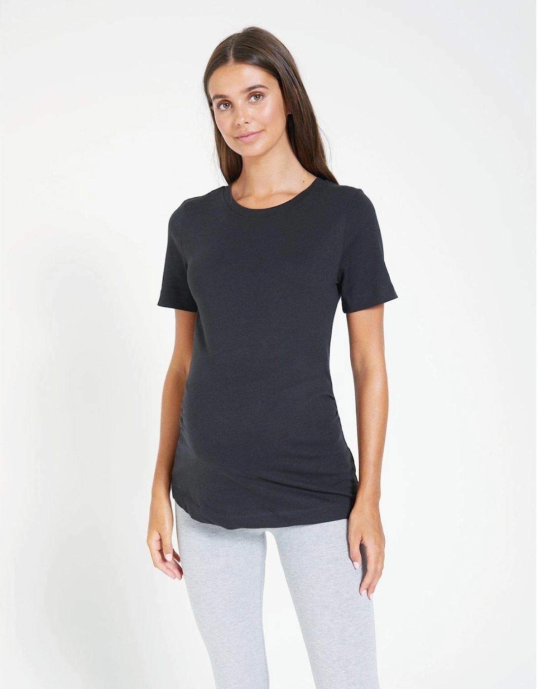 2 Pack Maternity T-Shirts - Black White, 3 of 2