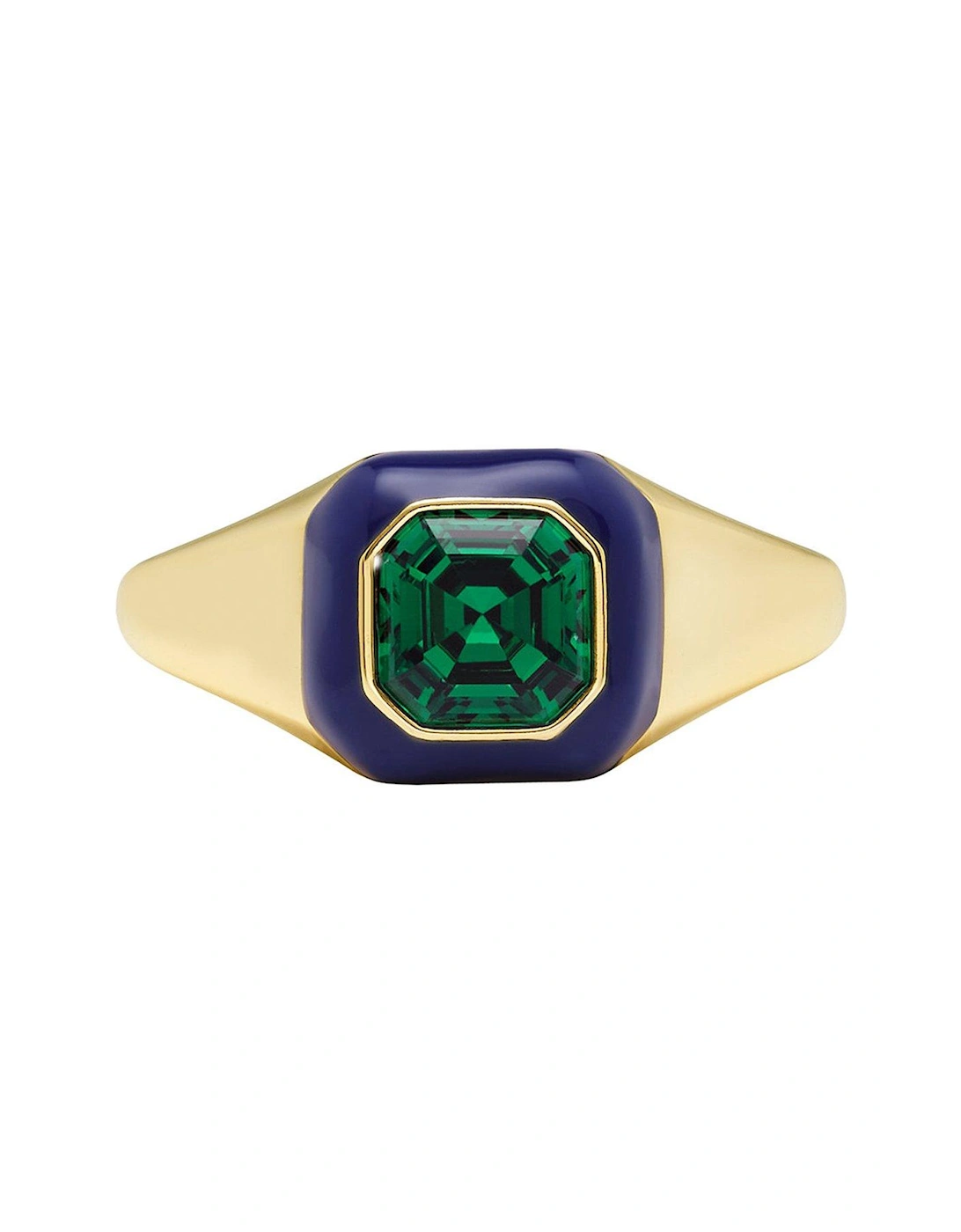 Green Crystal and Enamel Ring, 7 of 6