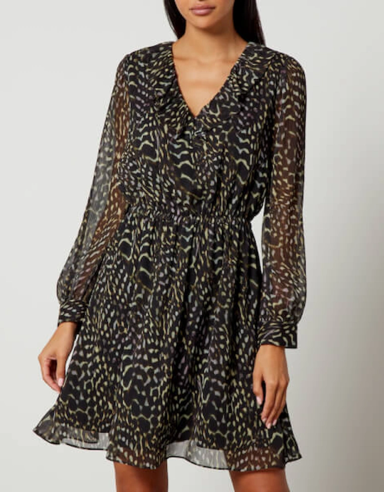 PS Printed Plissé-Chiffon Dress