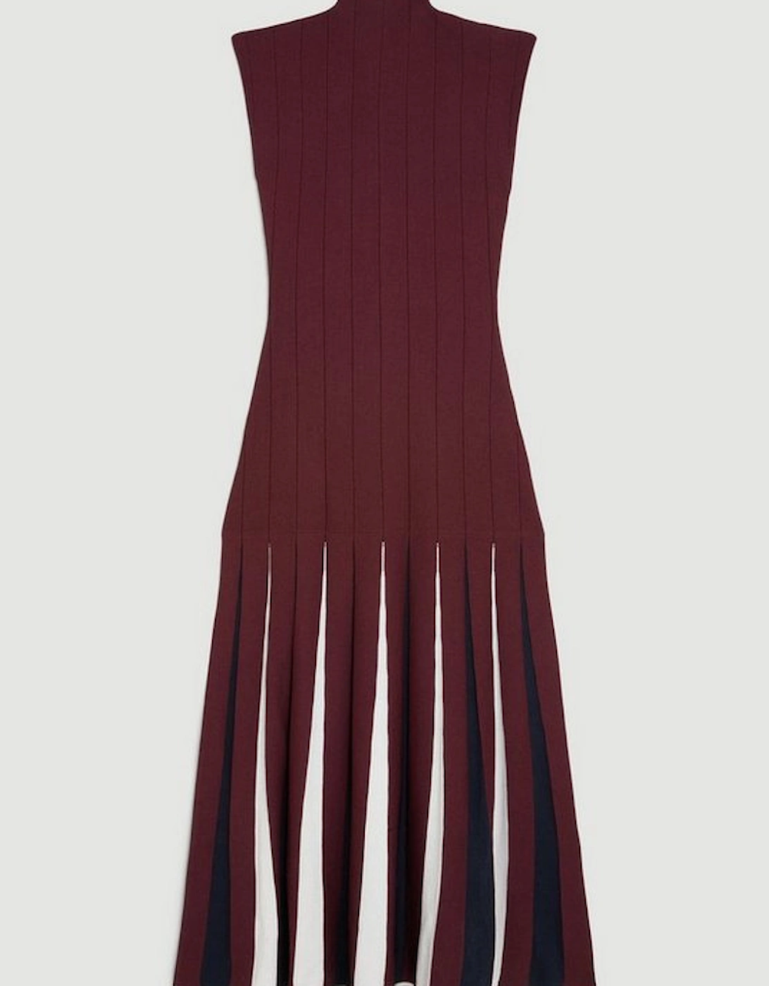 Jacquard Knit Pleated Midaxi Dress