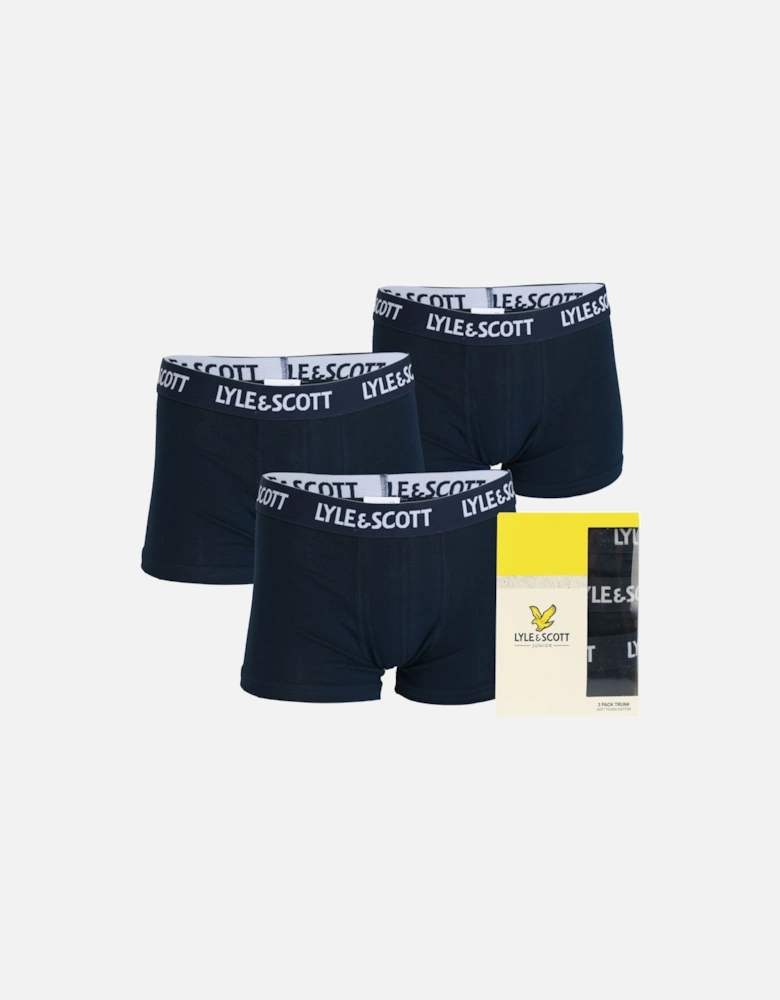 Junior Boys 3 Pack Solid Boxers