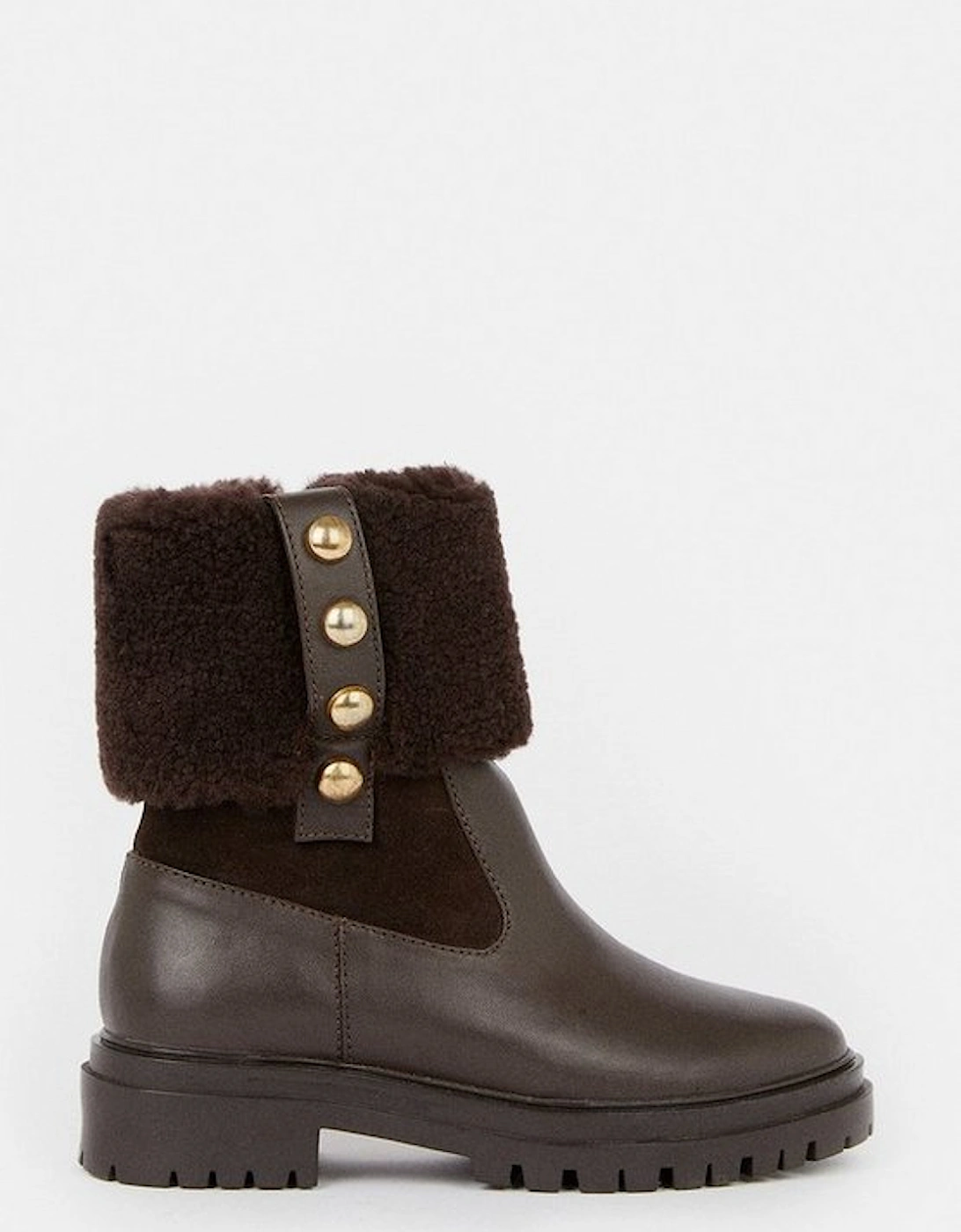 Shearling Leather Trim Detail Chelsea Boot, 4 of 3